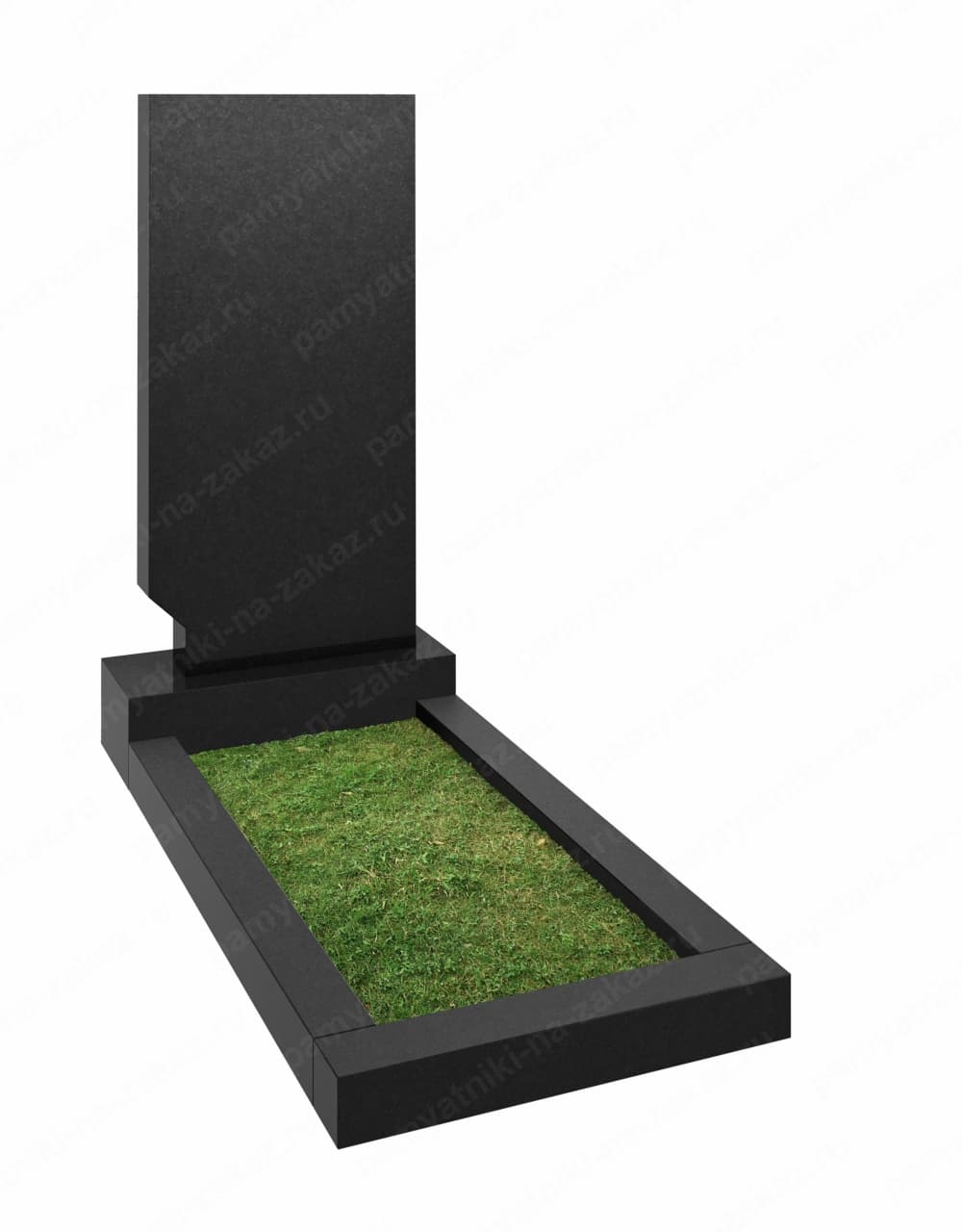 Купить гранитный памятник №14 с прямым верхом и нижним скосом. Изготовление на заказ, гравировка и установка из натурального гранита.