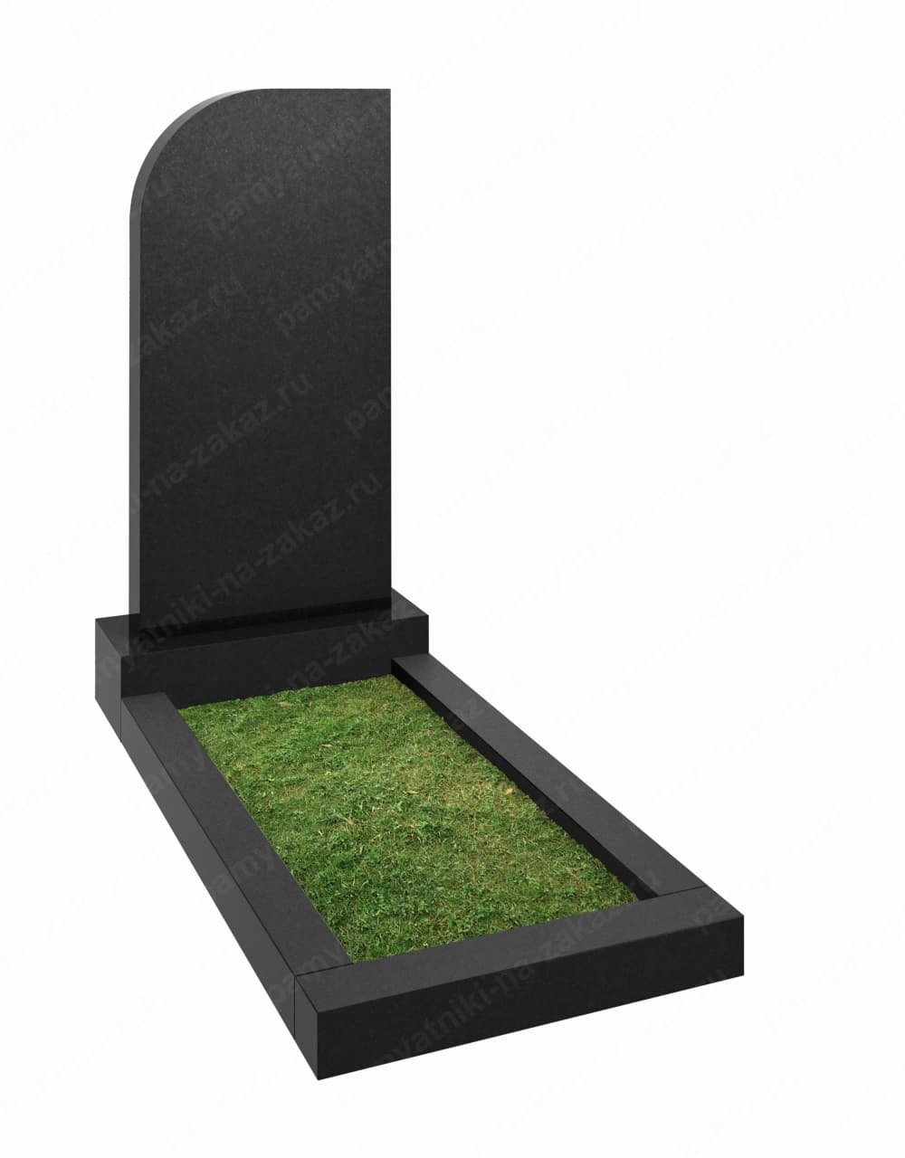 Купить памятник №17 из гранита с округлым боковым контуром. Изготовление, гравировка портрета и установка на кладбище.