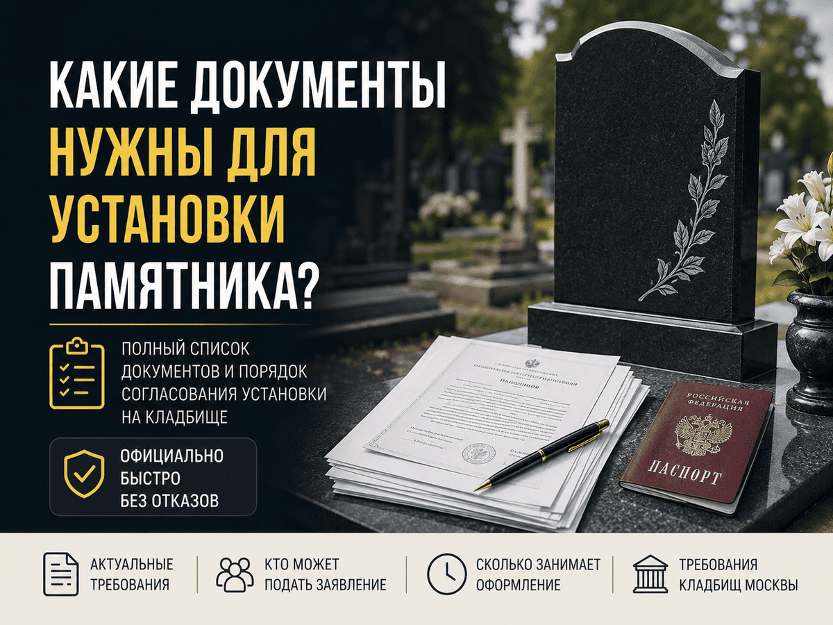 Какие документы нужны для установки памятника